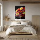 Vibrant Red & Yellow Floral UV Glass Wall Art – Modern Bloom Design-KAFCD064