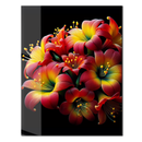 Vibrant Red & Yellow Floral UV Glass Wall Art – Modern Bloom Design-KAFCD064