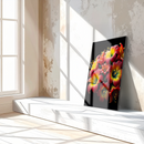 Vibrant Red & Yellow Floral UV Glass Wall Art – Modern Bloom Design-KAFCD064
