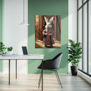 Royal Rabbit in Traditional Robe UV Glass Wall Art – Whimsical Chinese-Inspired Decor-KAFCD074
