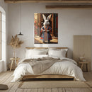 Royal Rabbit in Traditional Robe UV Glass Wall Art – Whimsical Chinese-Inspired Decor-KAFCD074