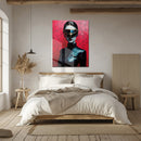 Futuristic Woman in Visor UV Glass Wall Art – Sci-Fi Cyber Aesthetic Decor-KAFCD075