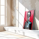 Futuristic Woman in Visor UV Glass Wall Art – Sci-Fi Cyber Aesthetic Decor-KAFCD075