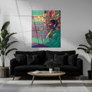 Neon Urban Vibes UV Glass Wall Art – Cyber Pop Style in 7-Eleven Aesthetic-KAFCD076