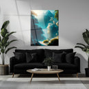 Mystic Snowy Forest Path – Serene Winter Landscape UV Glass Wall Art-KAFCD084