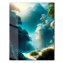 Mystic Snowy Forest Path – Serene Winter Landscape UV Glass Wall Art-KAFCD084