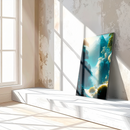 Mystic Snowy Forest Path – Serene Winter Landscape UV Glass Wall Art-KAFCD084