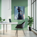 Samurai Warrior in Winter – Epic Japanese Swordfighter UV Glass Wall Art-KAFCD085