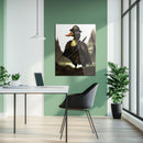 Warrior Duck UV Glass Wall Art – Epic Samurai-Inspired Animal Glass Print-KAFCD090