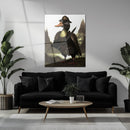 Warrior Duck UV Glass Wall Art – Epic Samurai-Inspired Animal Glass Print-KAFCD090