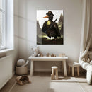Warrior Duck UV Glass Wall Art – Epic Samurai-Inspired Animal Glass Print-KAFCD090