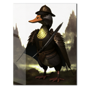 Warrior Duck UV Glass Wall Art – Epic Samurai-Inspired Animal Glass Print-KAFCD090
