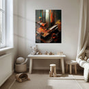Rustic Industrial Architecture Abstract – UV Printed Glass Wall Art - KAFCD102