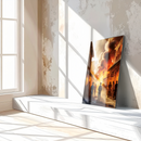 Wild West Explosion Scene – UV Printed Glass Wall Art for Action-Lovers - KAFCD106
