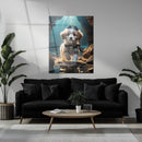 Adventure Puppy Portrait – Cute Explorer Dog UV Glass Wall Art for Pet Lovers - KAFCD110
