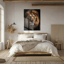 Regal Lion Portrait – Majestic King of the Jungle UV Glass Wall Art for Bold Interiors - KAFCD111