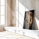 Regal Lion Portrait – Majestic King of the Jungle UV Glass Wall Art for Bold Interiors - KAFCD111