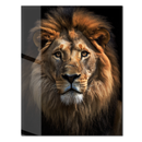 Regal Lion Portrait – Majestic King of the Jungle UV Glass Wall Art for Bold Interiors - KAFCD111