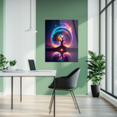 Mystical Tree of Life UV Glass Wall Art with Reflection – Vibrant Fantasy Universe Home Decor- KAFCD114