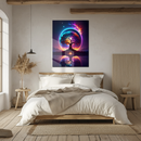 Mystical Tree of Life UV Glass Wall Art with Reflection – Vibrant Fantasy Universe Home Decor- KAFCD114
