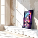 Mystical Tree of Life UV Glass Wall Art with Reflection – Vibrant Fantasy Universe Home Decor- KAFCD114