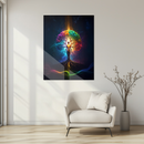 Chakra Energy Tree of Life Glass Wall Art – Vibrant Cosmic Feminine Spirit UV Print Decor- KAFCD115