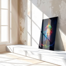 Chakra Energy Tree of Life Glass Wall Art – Vibrant Cosmic Feminine Spirit UV Print Decor- KAFCD115