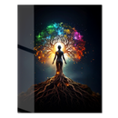 Chakra Tree Goddess Glass Wall Art – Radiant Roots & Energy Alignment UV Print Decor- KAFCD116