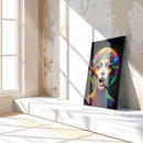 Colorful Screaming Woman Glass Wall Art – Vibrant UV Print of Abstract Expression and Surreal Face Art- KAFCD118