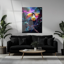 Tropical Toucan Glass Wall Art – Vibrant Jungle Bird with Sunset Sky UV Print- KAFCD129