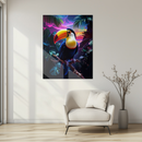 Tropical Toucan Glass Wall Art – Vibrant Jungle Bird with Sunset Sky UV Print- KAFCD129