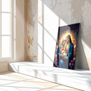 Holy Family Glass Wall Art – Sacred Mary, Joseph & Baby Jesus UV Printed Religious Decor- KAFCD134