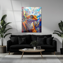 Gecko Mosaic Glass Wall Art – Vibrant Lizard Design with UV Print on Tempered Glass Panel- KAFCD135