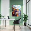Gecko Mosaic Glass Wall Art – Vibrant Lizard Design with UV Print on Tempered Glass Panel- KAFCD135