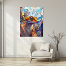 Gecko Mosaic Glass Wall Art – Vibrant Lizard Design with UV Print on Tempered Glass Panel- KAFCD135