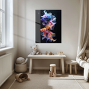 Colorful Betta and Goldfish Glass Wall Art – Vibrant Underwater Elegance UV Print- KAFCD139