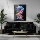 Colorful Betta and Goldfish Glass Wall Art – Vibrant Underwater Elegance UV Print- KAFCD139