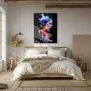 Colorful Betta and Goldfish Glass Wall Art – Vibrant Underwater Elegance UV Print- KAFCD139