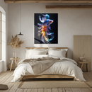Radiant Betta Fish Glass Wall Art – Multicolor Flowing Fins UV Printed Decoration- KAFCD140