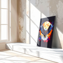 Bold Bald Eagle Glass Wall Art – UV Printed Soaring Eagle with Sunburst & Splash Effects- KAFCD141