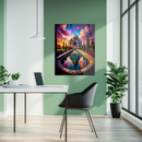 Taj Mahal Fantasy Glass Wall Art – Dreamlike Reflection with Colorful Twilight Sky UV Print- KAFCD143