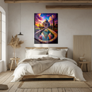 Taj Mahal Fantasy Glass Wall Art – Dreamlike Reflection with Colorful Twilight Sky UV Print- KAFCD143
