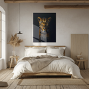 Majestic Leopard Portrait Glass Wall Art – Bold Wild Animal Gaze UV Print on Tempered Glass- KAFCD144