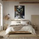 Crystal Black Panther Glass Wall Art – Shimmering Wild Cat UV Print with Emerald Eyes- KAFCD146