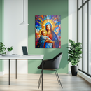 Holy Virgin Mary and Baby Jesus Glass Wall Art – Sacred Stained Glass Style UV Print-KAFCD147