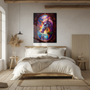 Fantasy Unicorn Glass Wall Art – Majestic Stained Glass Style UV Print with Sunset Reflections-KAFCD148