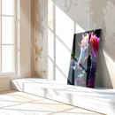 Elegant Unicorn Glass Wall Art – Magical Rainbow-Hued UV Print Fantasy Decor-KAFCD149