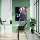 Elegant Unicorn Glass Wall Art – Magical Rainbow-Hued UV Print Fantasy Decor-KAFCD149