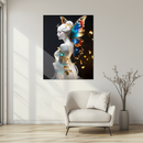Elegant Fairy Woman with Butterfly Wings Glass Wall Art – Fantasy Portrait UV Print on Tempered Glass-KAFCD152