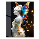 Elegant Fairy Woman with Butterfly Wings Glass Wall Art – Fantasy Portrait UV Print on Tempered Glass-KAFCD152